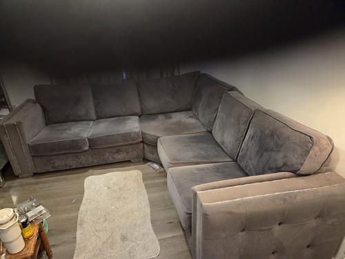 Grey velvet shape - velvet, l-shape