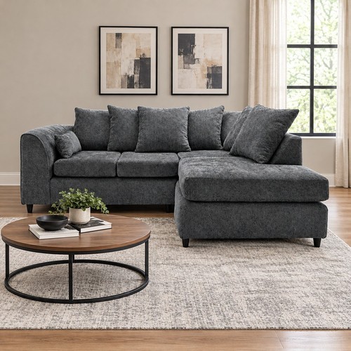 Dark grey corner seater sofa - corner, 4
