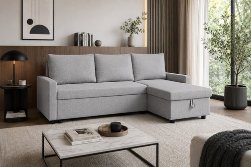 Grey corner sofa bed - corner, shaped