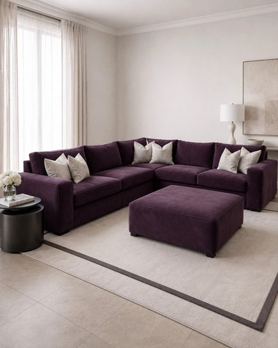 Large shape sofa - sofa, purple
