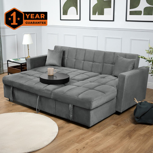 Velvet corner sofa bed with - velvet,
