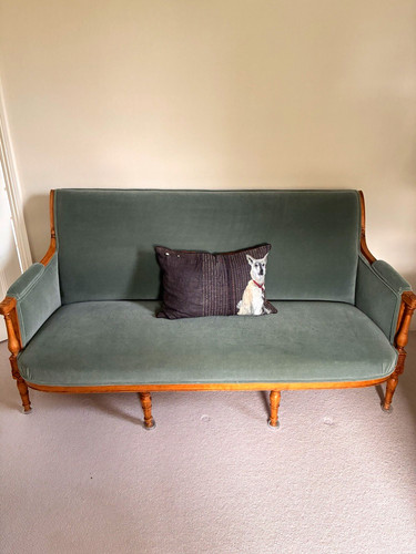 Blue green velvet upholstered - velvet,