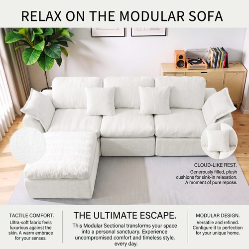 246cm modular sectional - 246cm, cloud