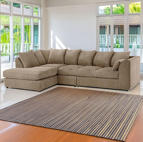 Sofa striped fabric shaped - striped,