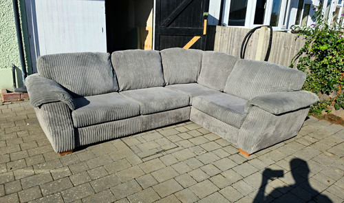 Dfs grey corduroy corner sofa - corduroy,