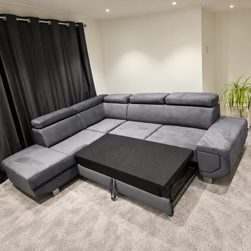 Arctic grey corner sofa - arctic, bed