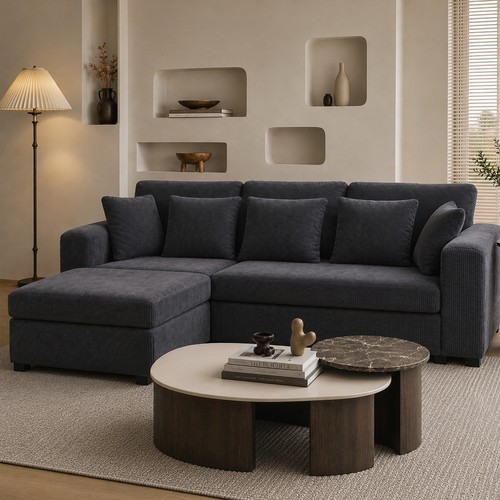 3seater shaped corner - l-shaped, sofa