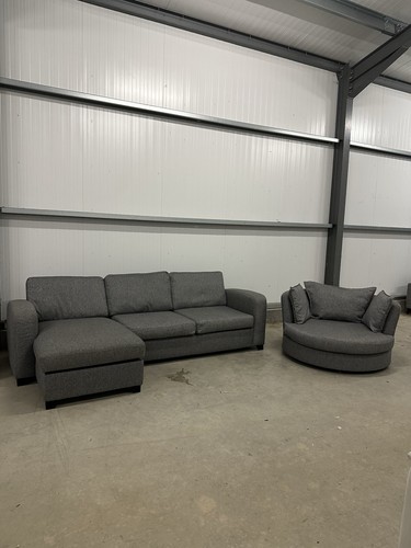 Grey dfs layla shape sofa - l,
