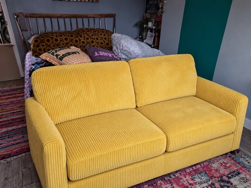 Yellow corduroy sofa - yellow,