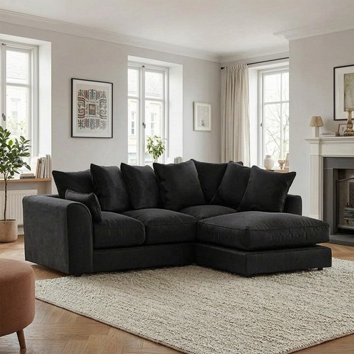 Plush velvet seated couch - plush,