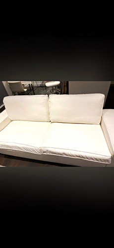 White solid fabric sofa - white,